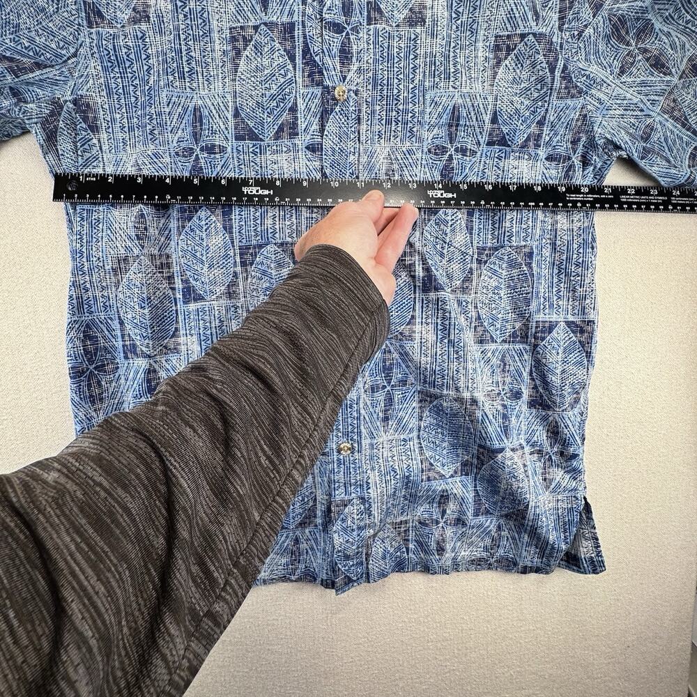 Hawaiian Shirt M Blue Men's Honolulu Tribal Island Style All Over Print Cooke St - Picture 4 of 7